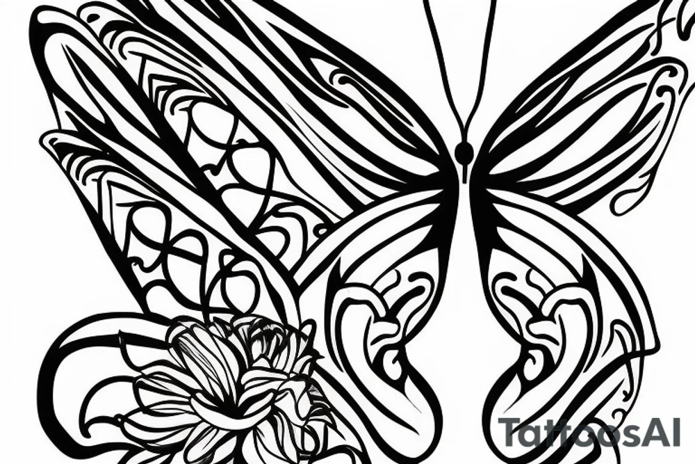butterfly in burn tattoo idea