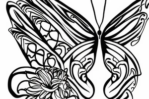 butterfly in burn tattoo idea