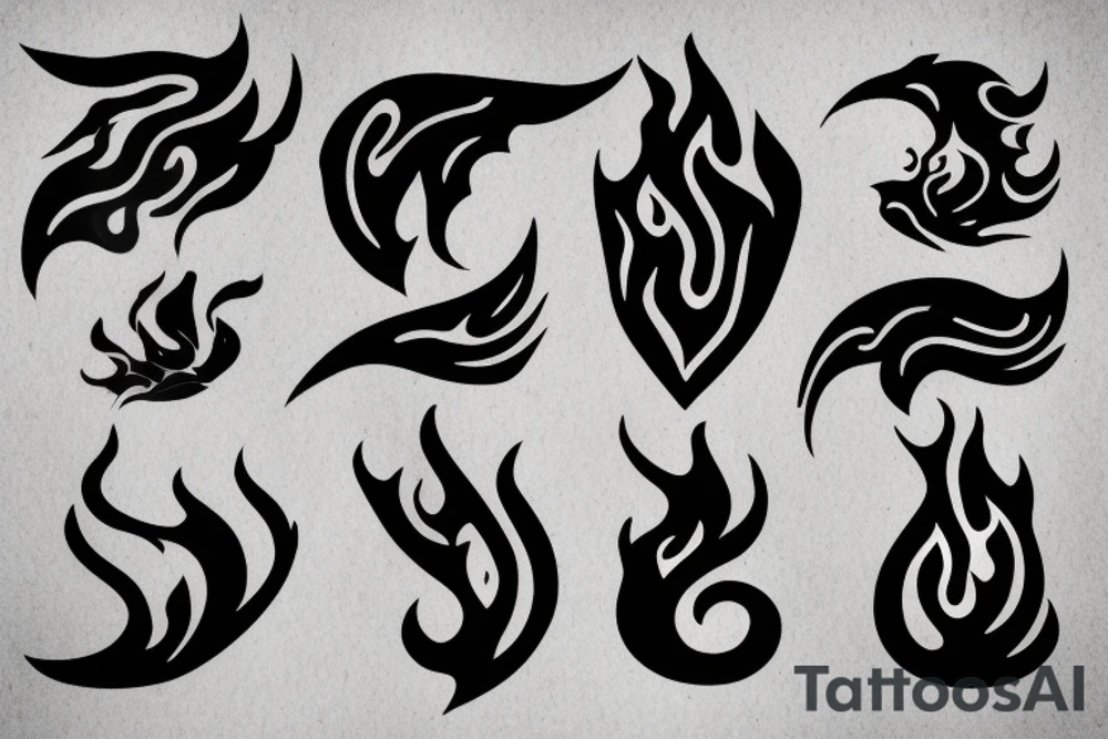 a flame with heart tattoo idea