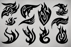 a flame with heart tattoo idea