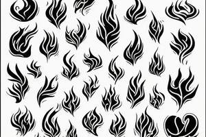 a flame with heart tattoo idea