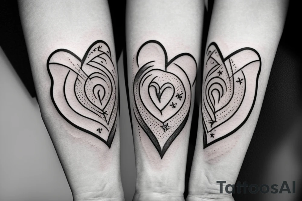 a flame with heart tattoo idea