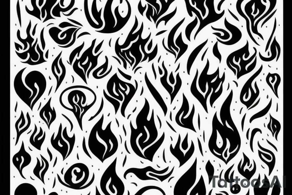 a flame with heart tattoo idea