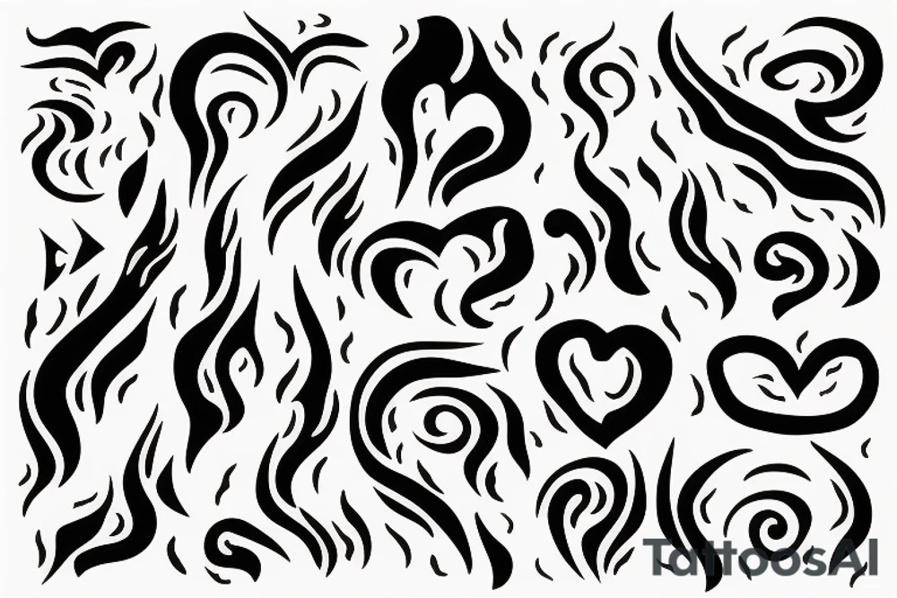 a flame with heart tattoo idea