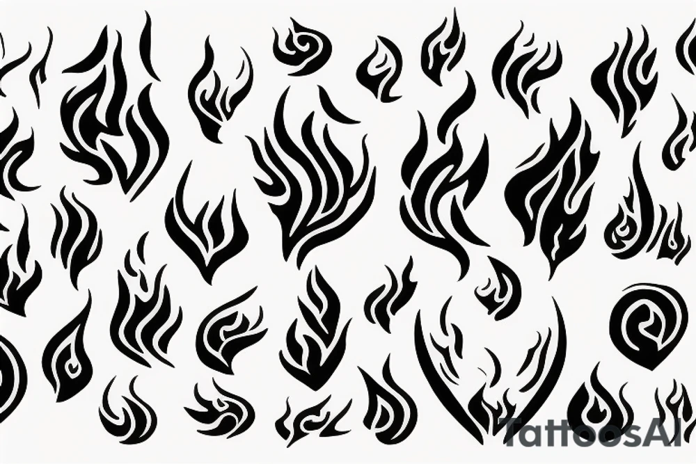 a flame with heart tattoo idea