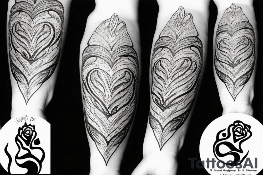 a flame with heart tattoo idea