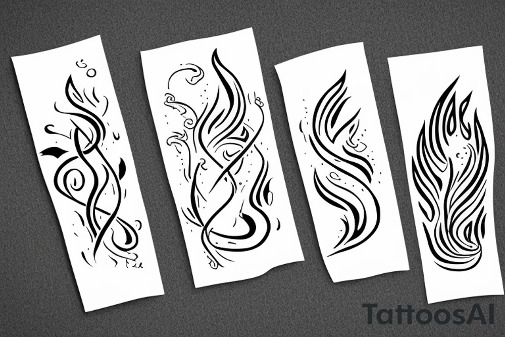 a flame with heart tattoo idea