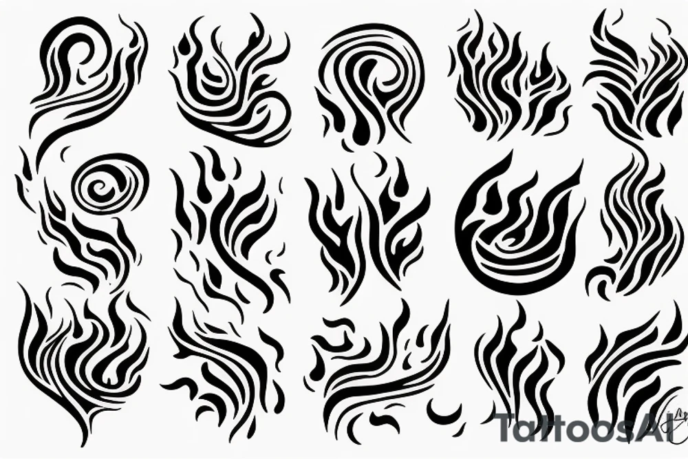 a flame with heart tattoo idea