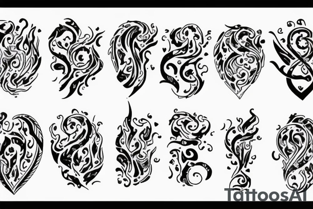 a flame with heart tattoo idea
