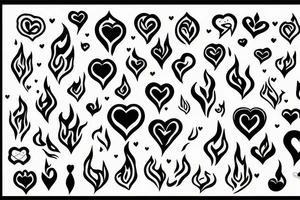 a flame with heart tattoo idea