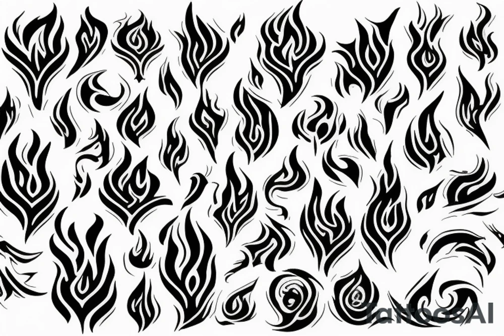 a flame with heart tattoo idea