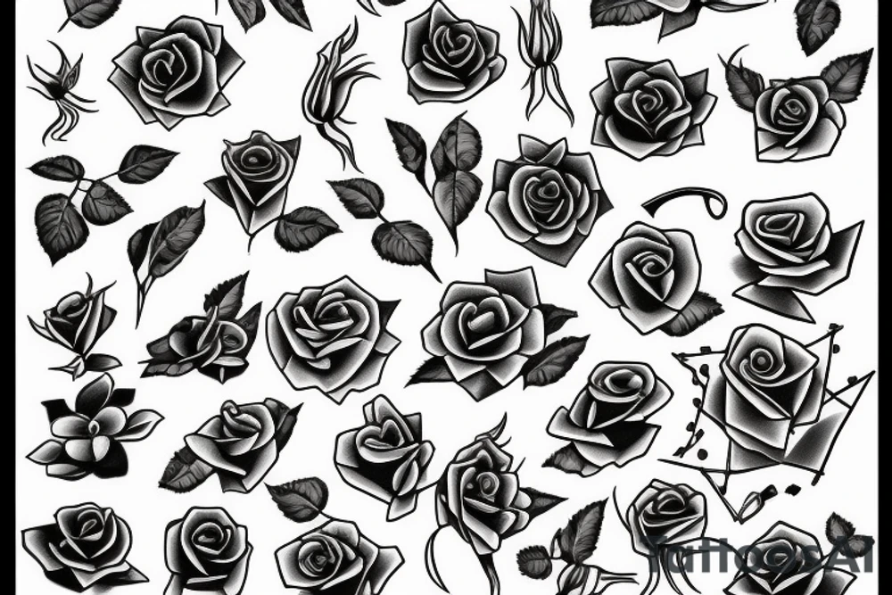 rose with thorns tattoo idea