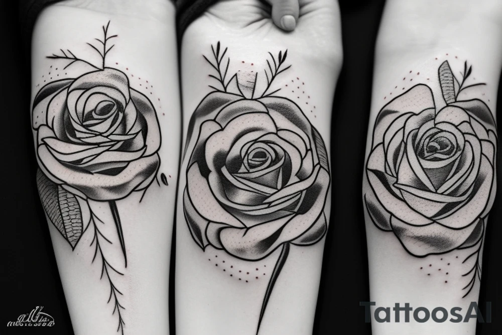 rose with thorns tattoo idea
