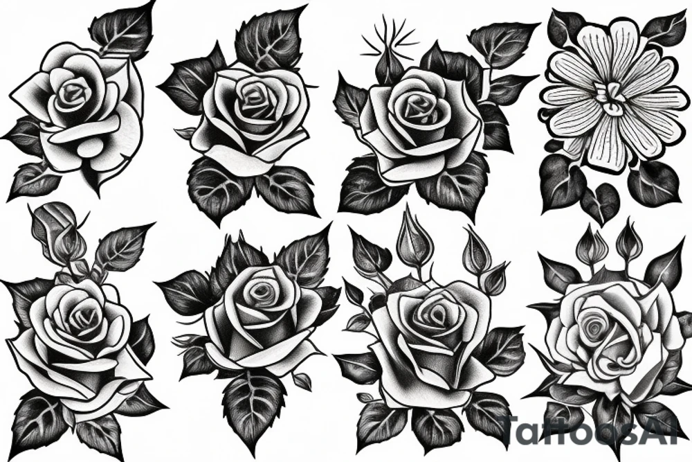 rose with thorns tattoo idea