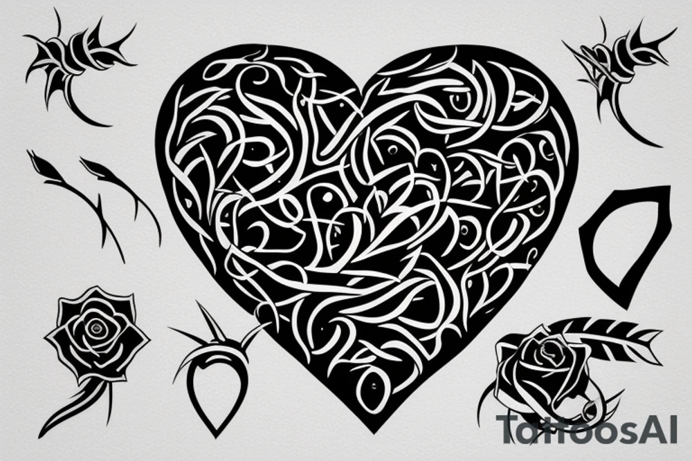 heart with thorns tattoo idea