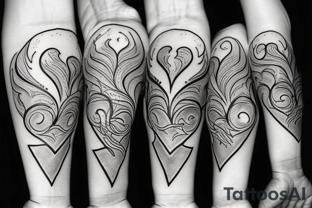 Flame with heart inside tattoo idea