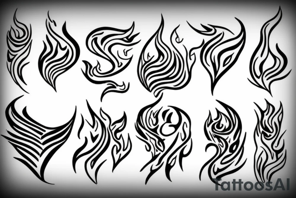 Flame with heart inside tattoo idea