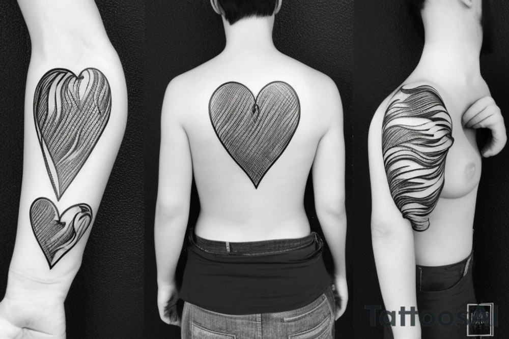 Flame with heart inside tattoo idea
