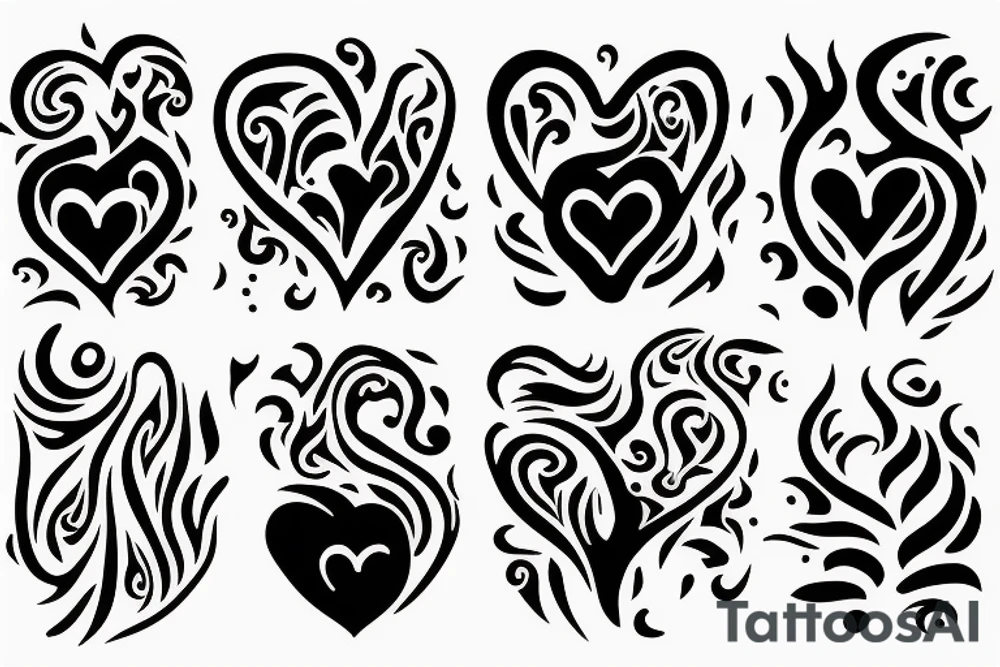 Flame with heart inside tattoo idea