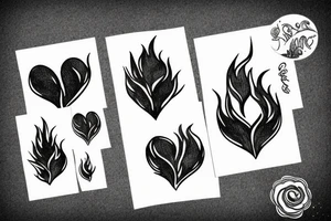 Flame with heart inside tattoo idea