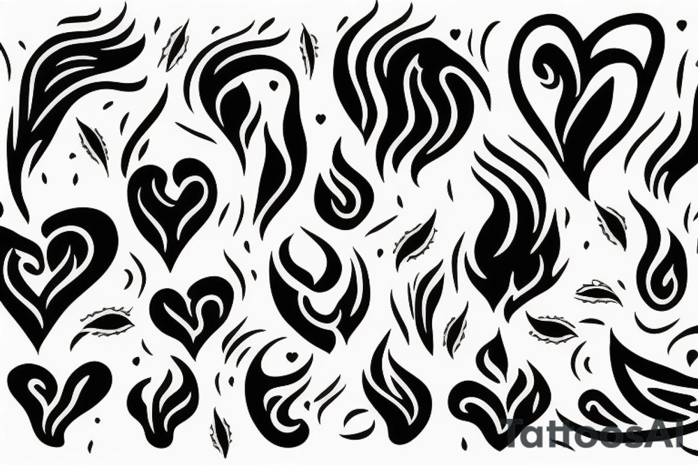 Flame with heart inside tattoo idea