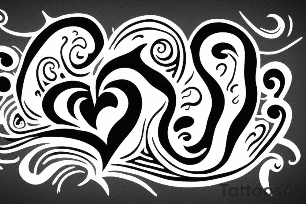 Flame with heart inside tattoo idea