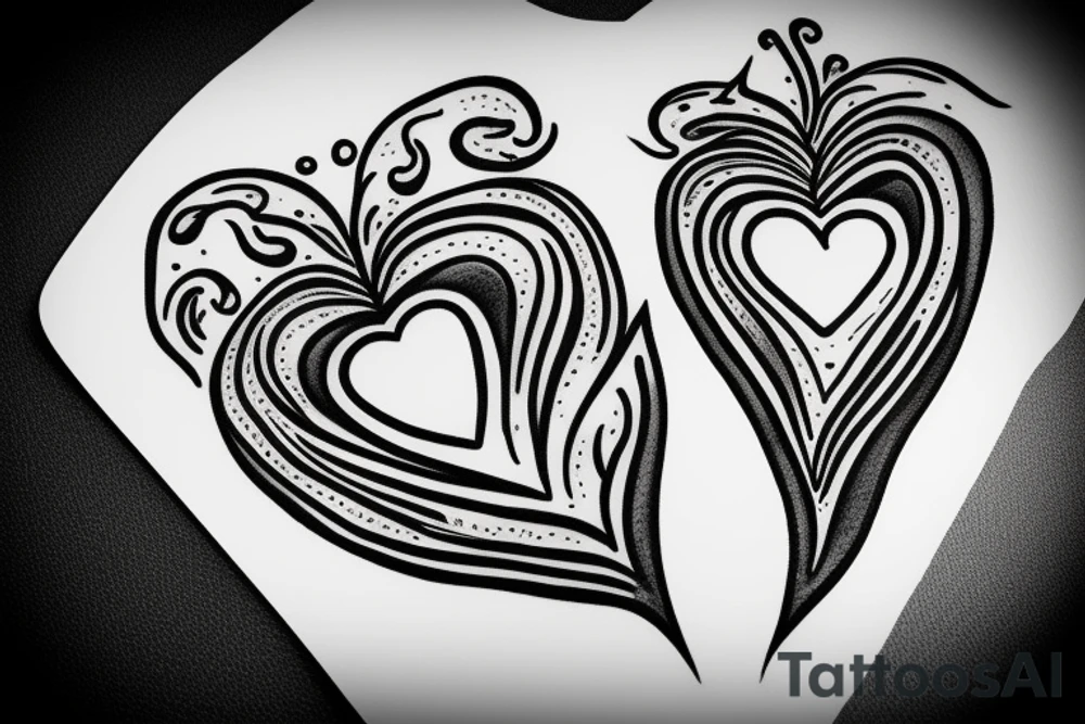 Flame with heart inside tattoo idea