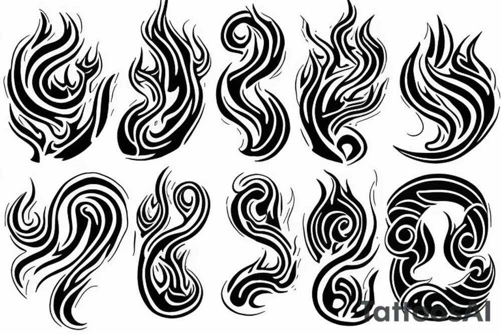 Flame with heart inside tattoo idea