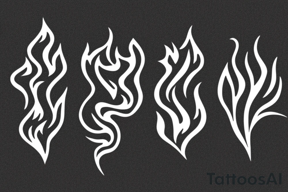 Flame with heart inside tattoo idea