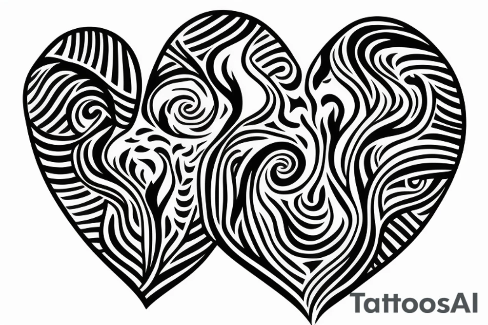 Flame with heart inside tattoo idea