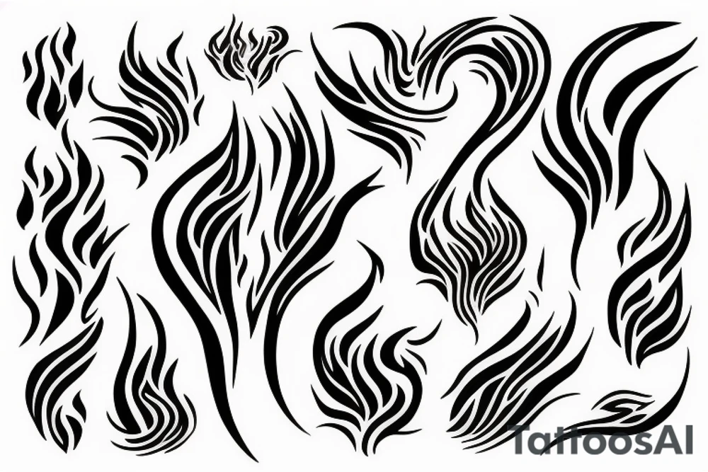 Flame with heart inside tattoo idea