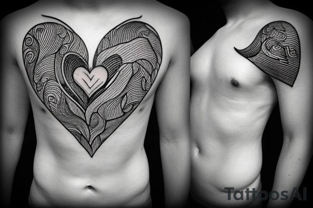 Flame with heart inside tattoo idea