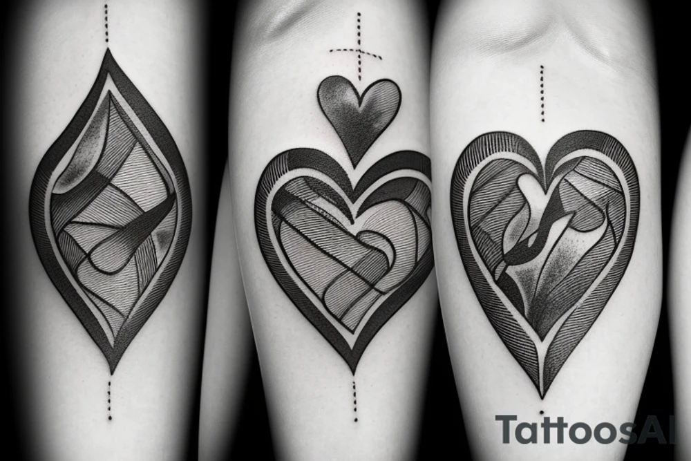 Flame with heart inside tattoo idea