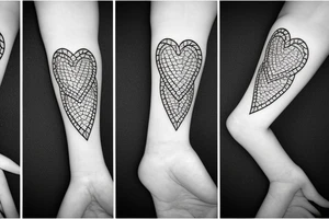 Flame with heart inside tattoo idea