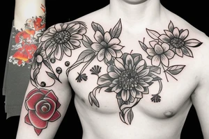Flowers inside broken lightbulb tattoo idea