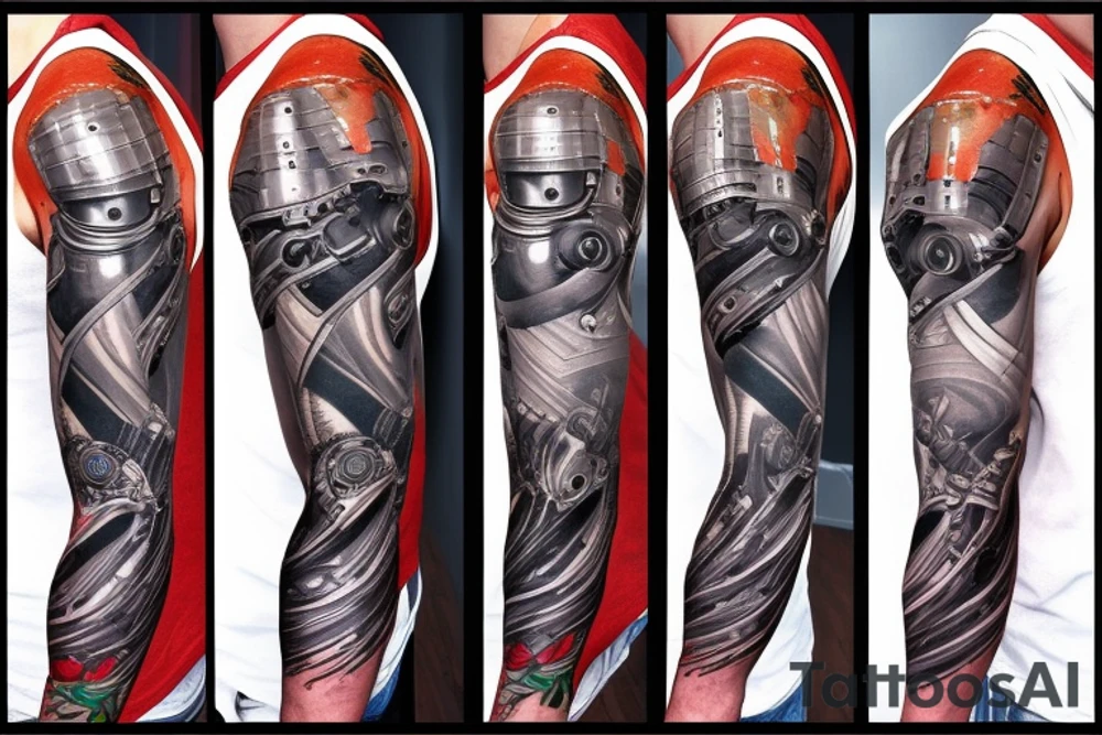 cyborg sleeve tattoo idea