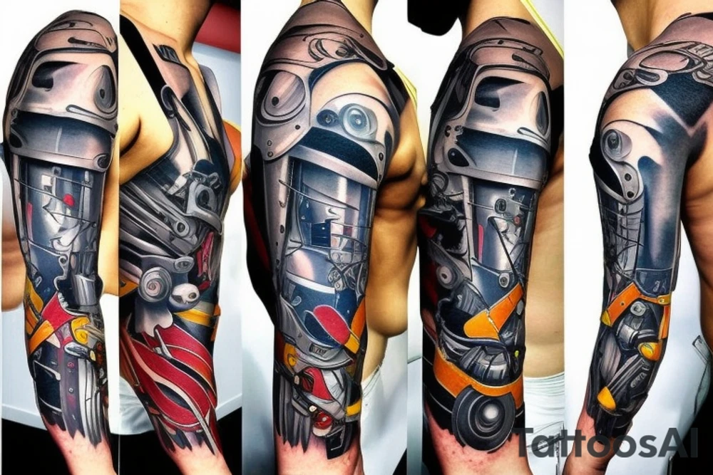 cyborg sleeve tattoo idea