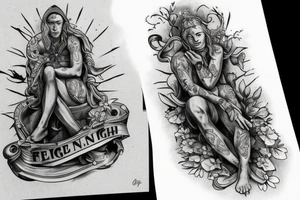knight seated french christian tattoo idea