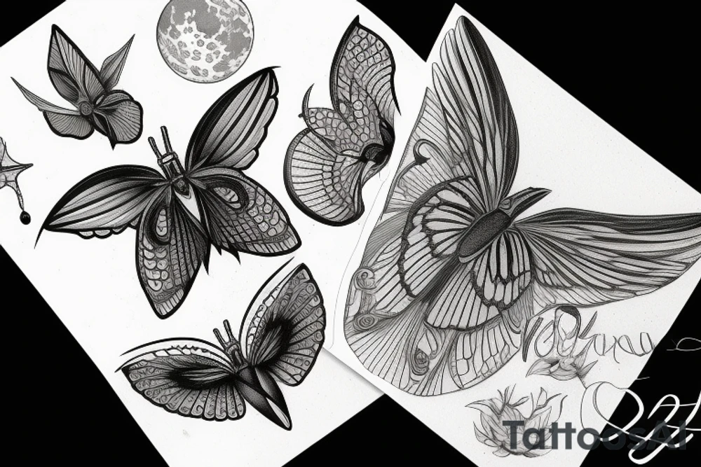 Lunar moth tattoo idea