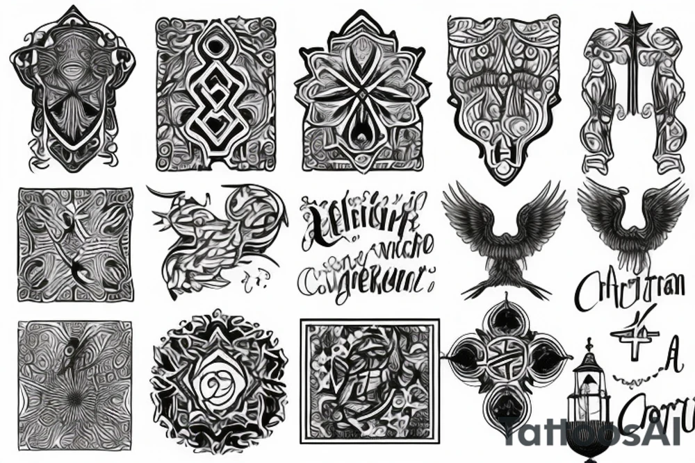 Pattern relating to christian religion tattoo idea Pattern relating to christian religion tattoo idea