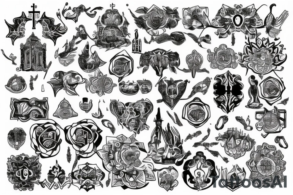 Pattern relating to christian religion tattoo idea Pattern relating to christian religion tattoo idea
