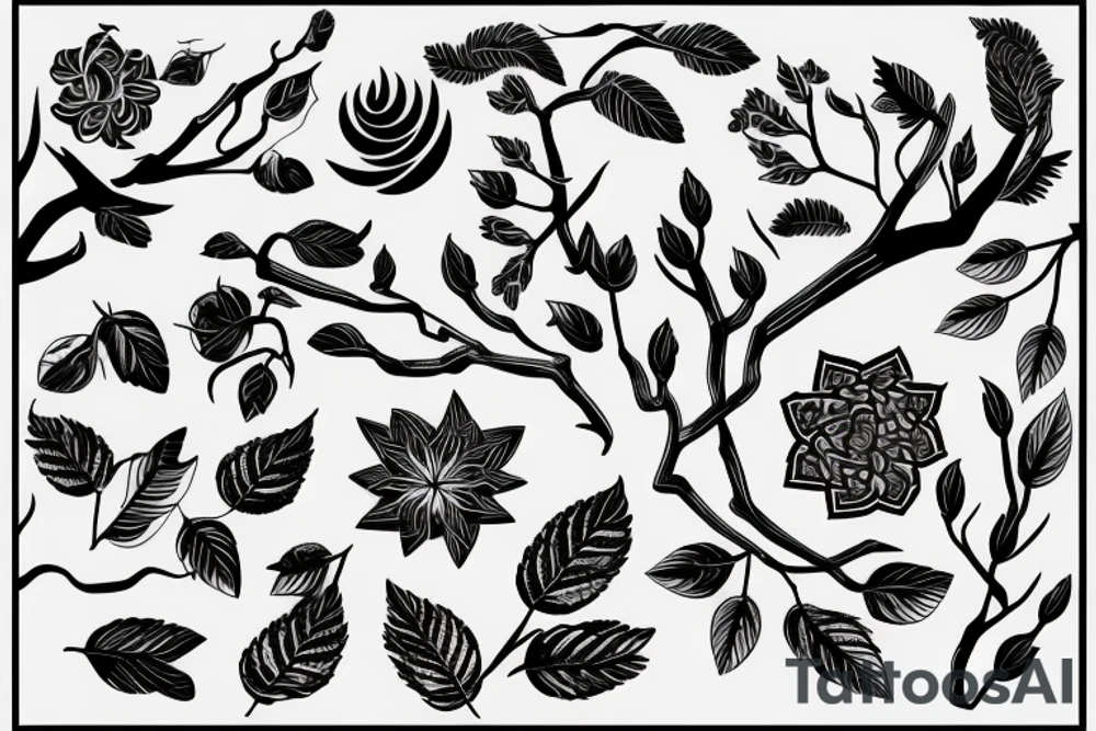 branch patterns tattoo idea