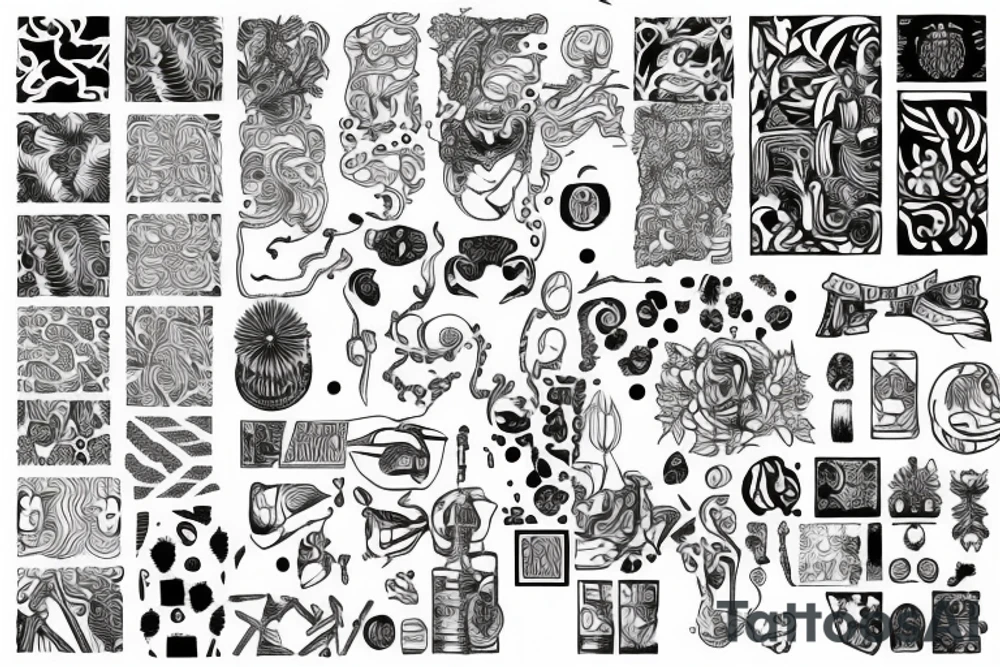filled in patterns tattoo idea