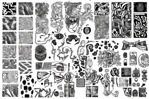 filled in patterns tattoo idea