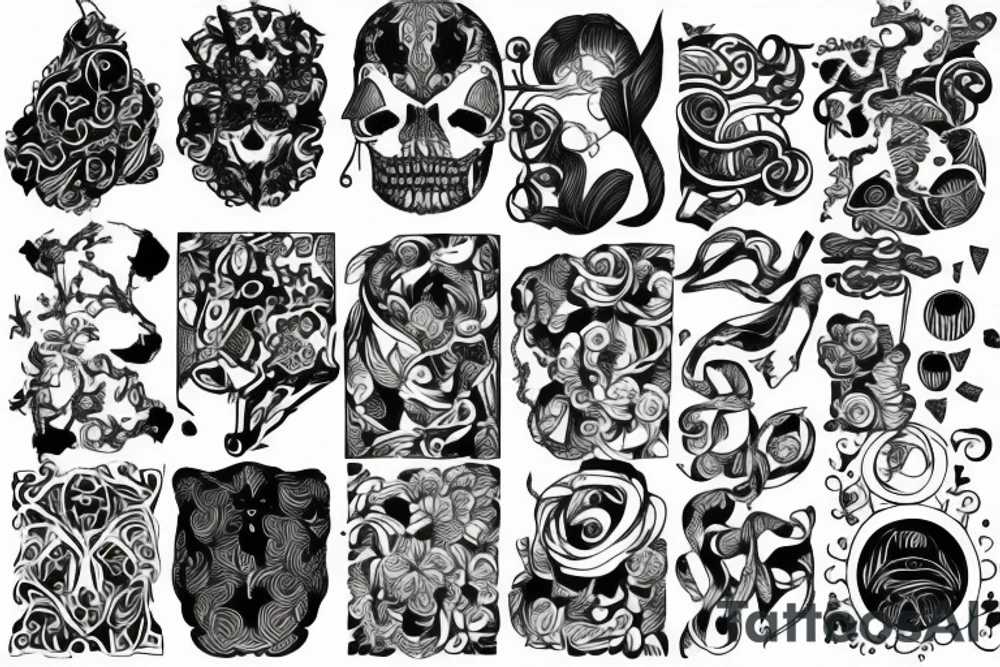 filled in patterns tattoo idea