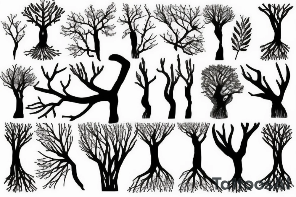 tree branch pattern tattoo idea