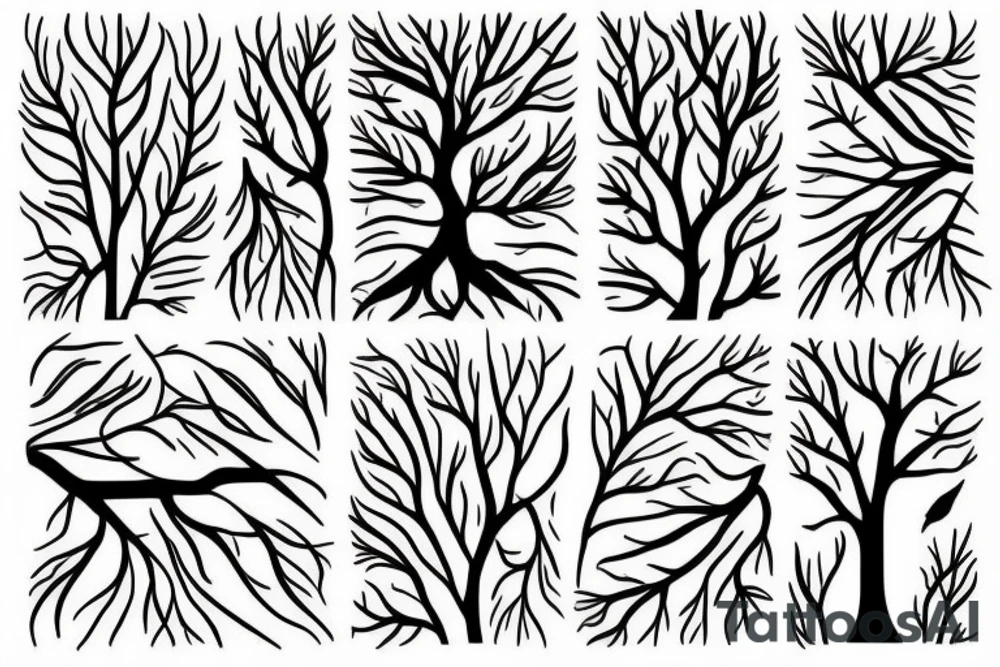tree branch pattern tattoo idea