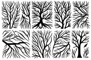 tree branch pattern tattoo idea