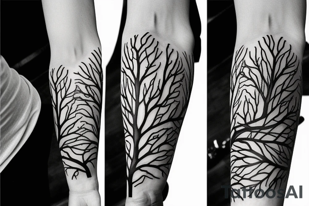 tree branch pattern tattoo idea