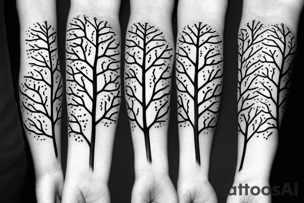 filled in tree branch pattern tattoo idea